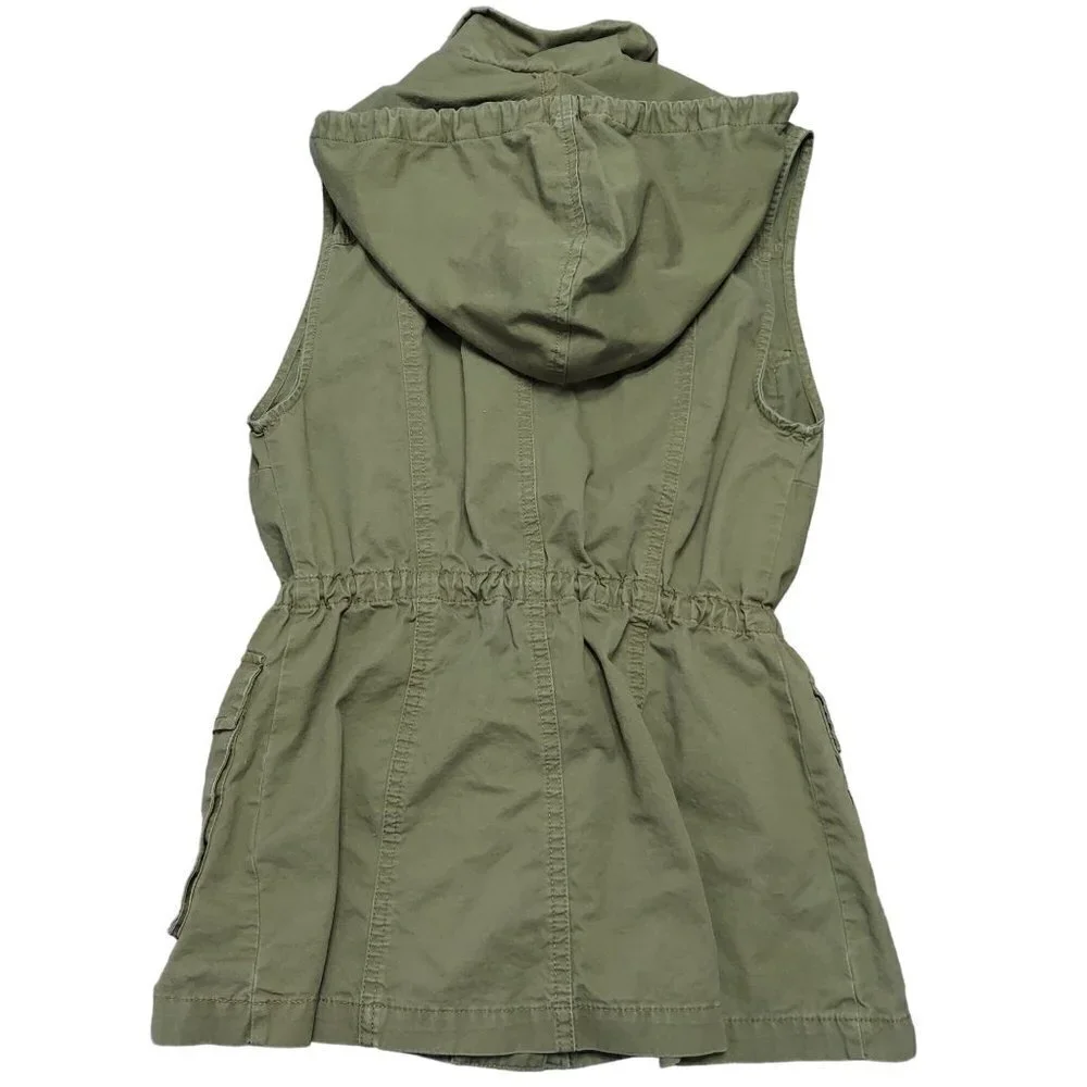 Love Tree Women's Army Green Hooded Utility Vest